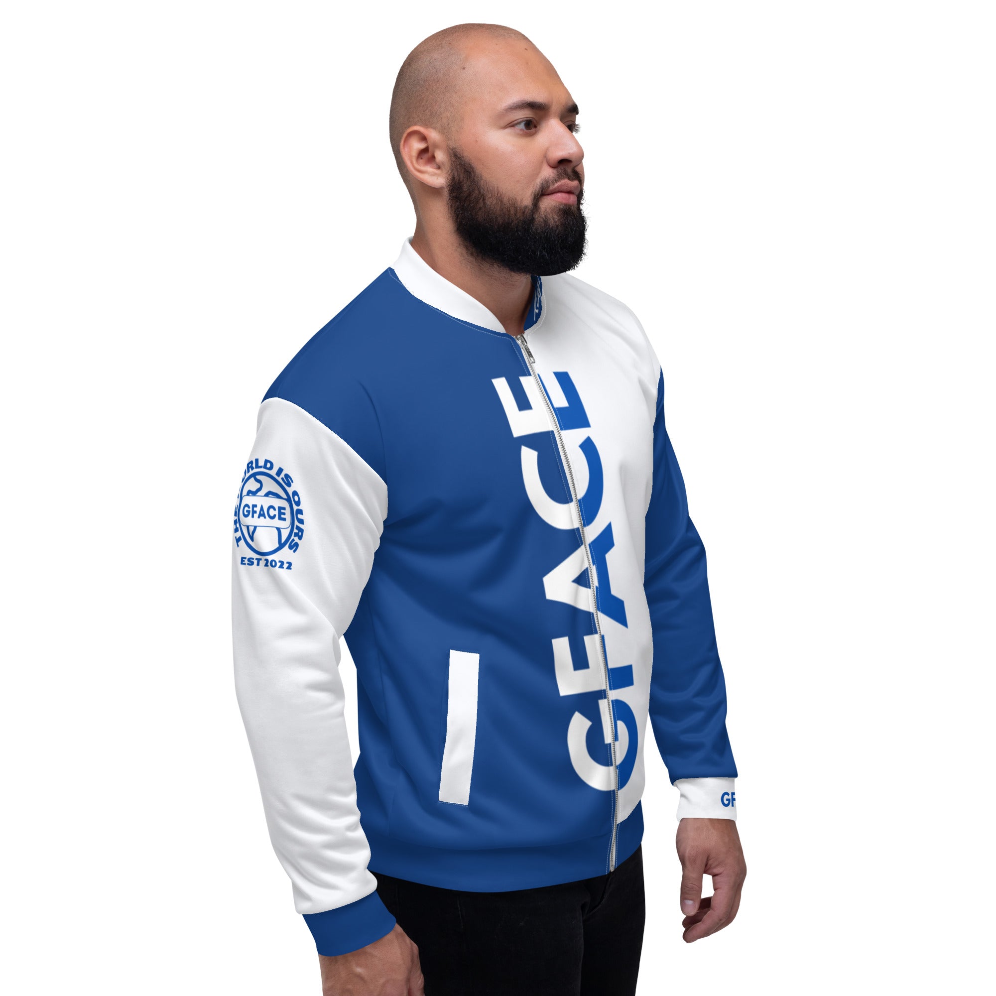 Unisex Bomber Jacket 2-tone (W/Blue) Gface Legit