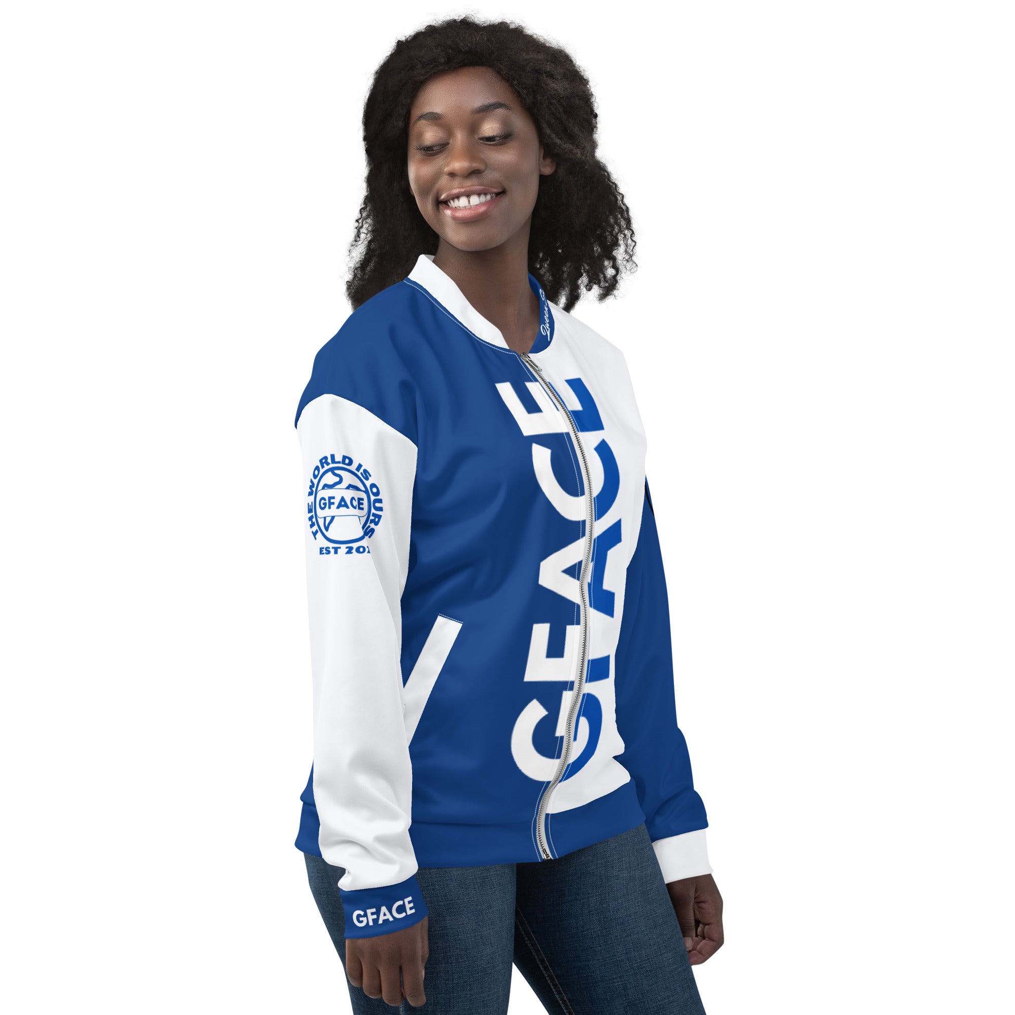 Unisex Bomber Jacket 2-tone (W/blue) Gface Legit