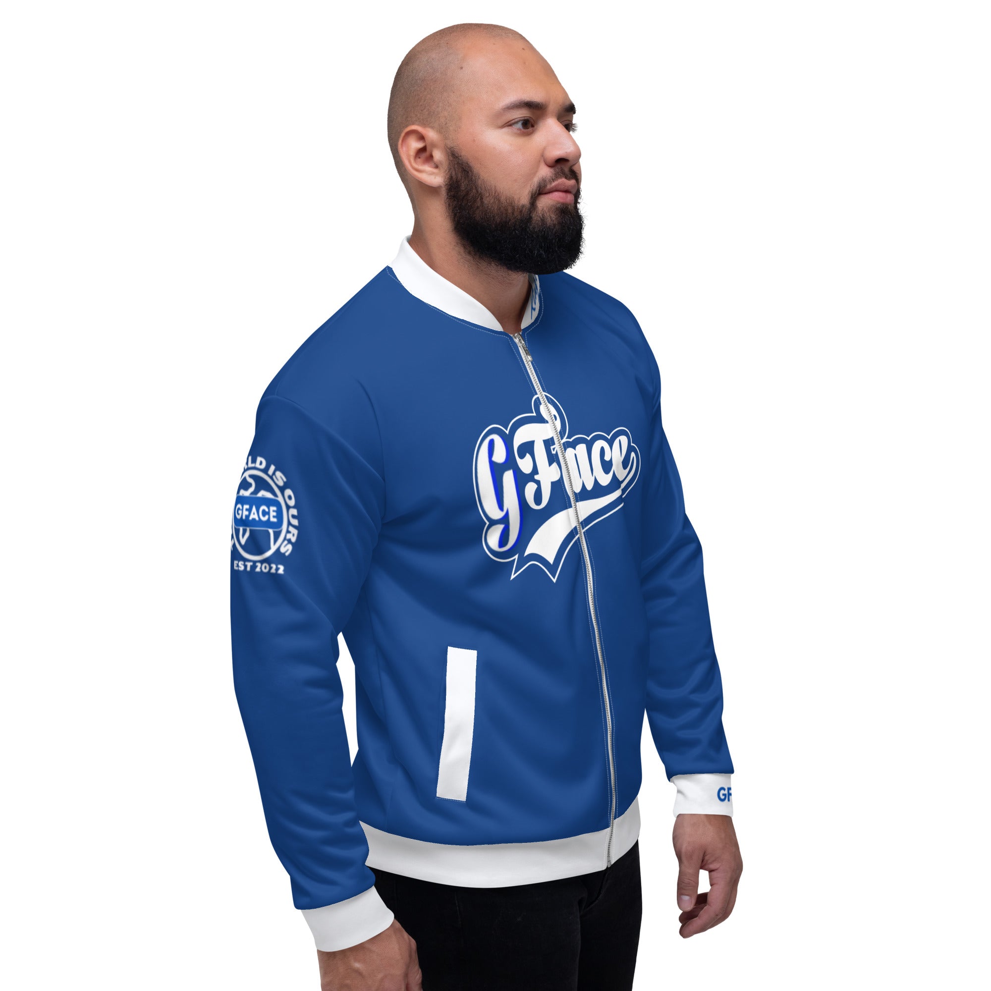 Unisex Bomber Jacket 2-tone (W/Blue) Gface Vip Legit