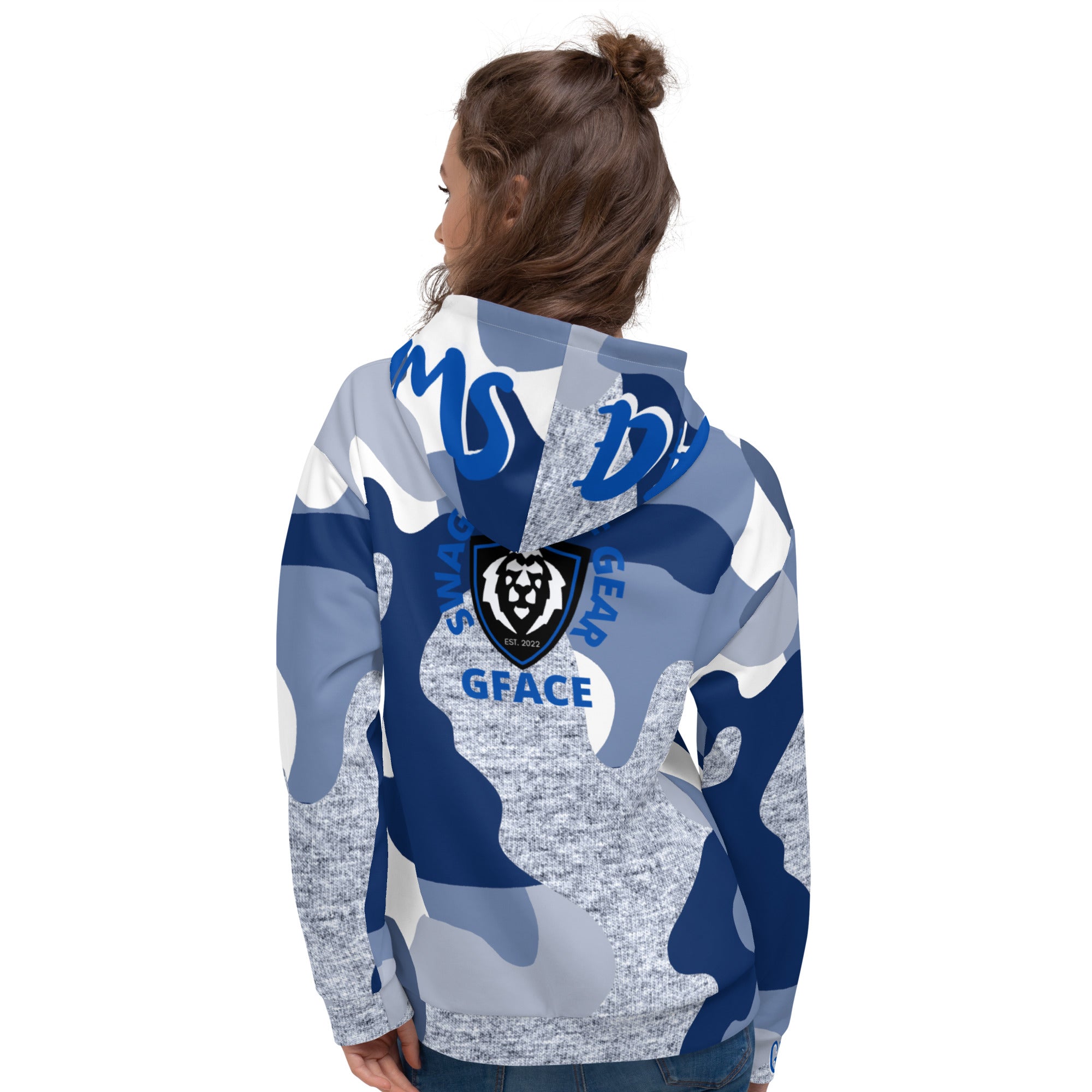 Unisex Hoodie Blue Camo Gface Swag