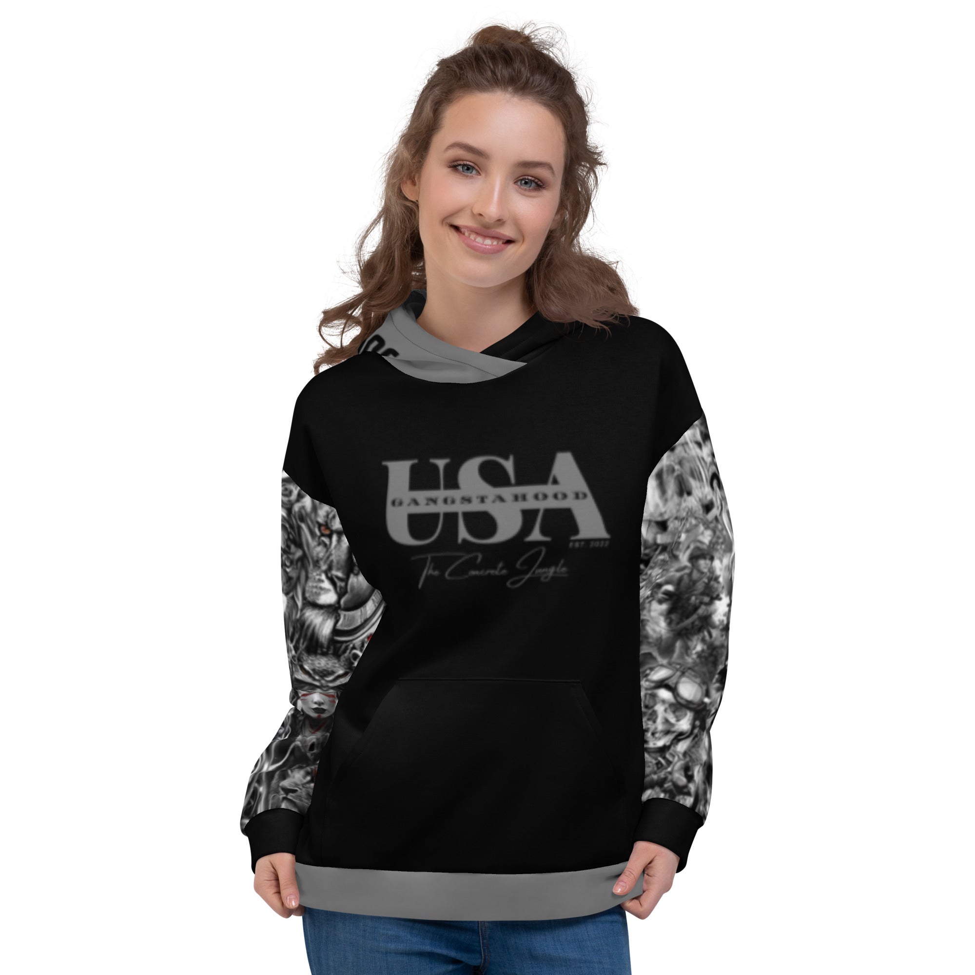 Unisex Tattoo Sleeve Hoodie GANGSTAHOOD USA