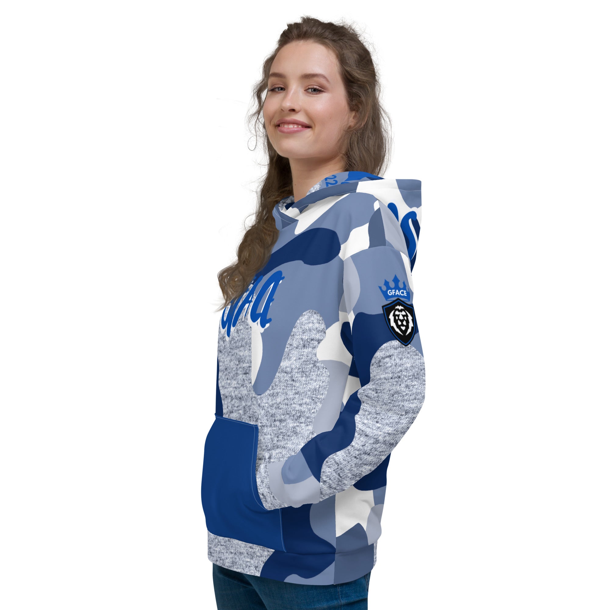 Unisex Hoodie Blue Camo Gface Swag