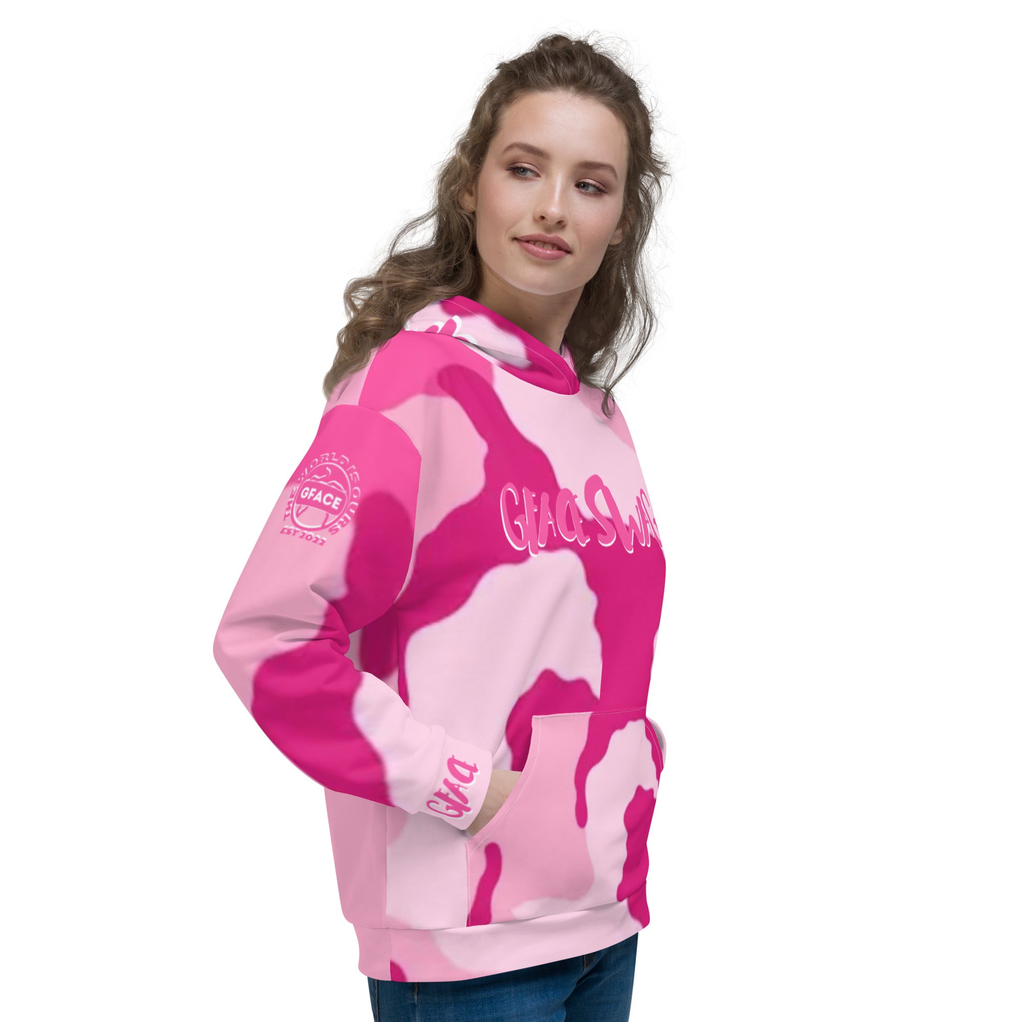 Unisex Hoodie Pink Camo Gface Swag