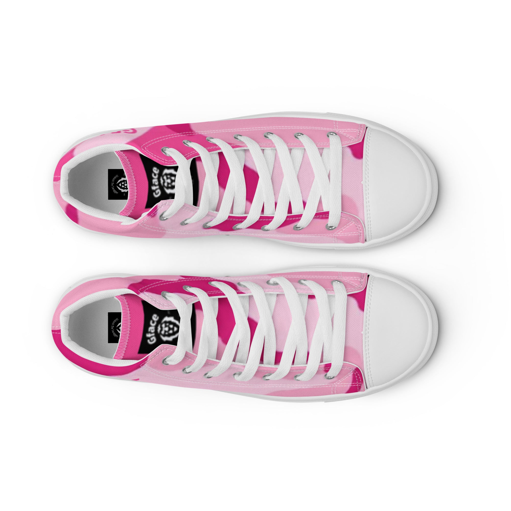 Women’s high top canvas shoes Pink Camo Gface Swag