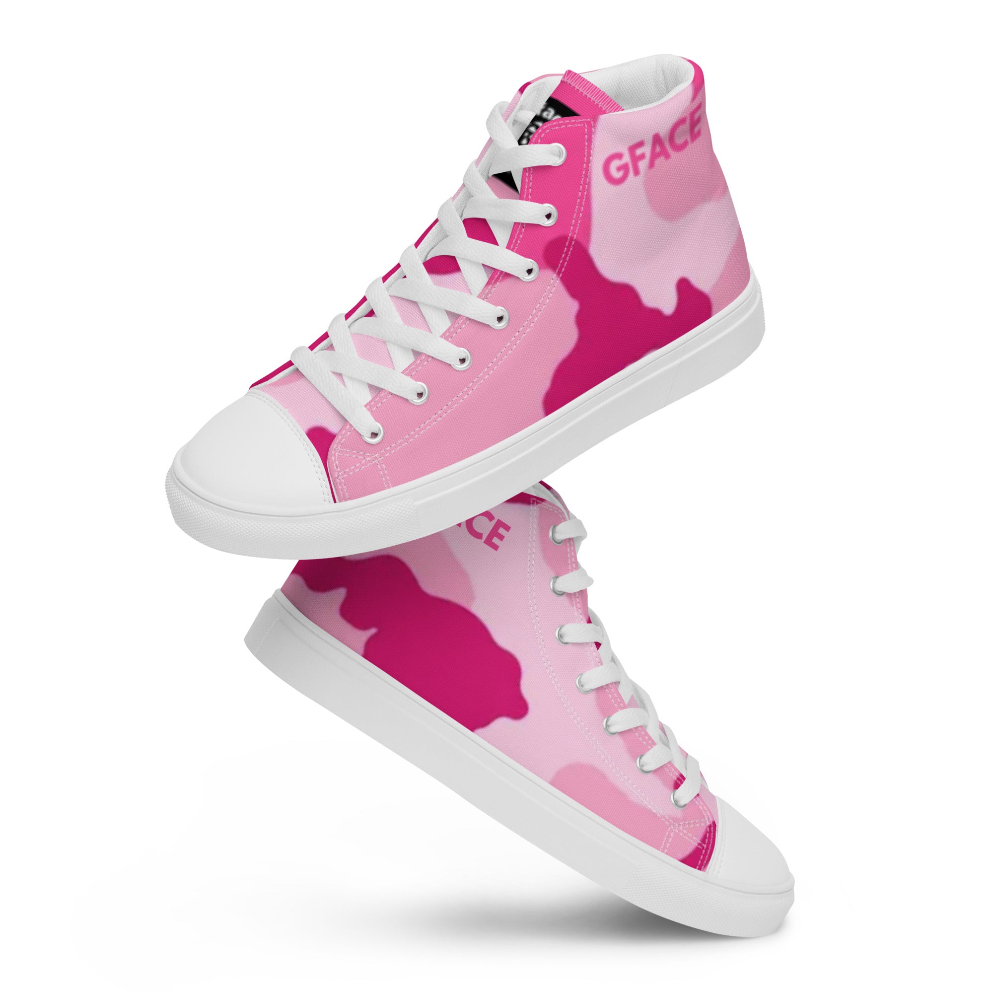 Women’s high top canvas shoes Pink Camo Gface Swag