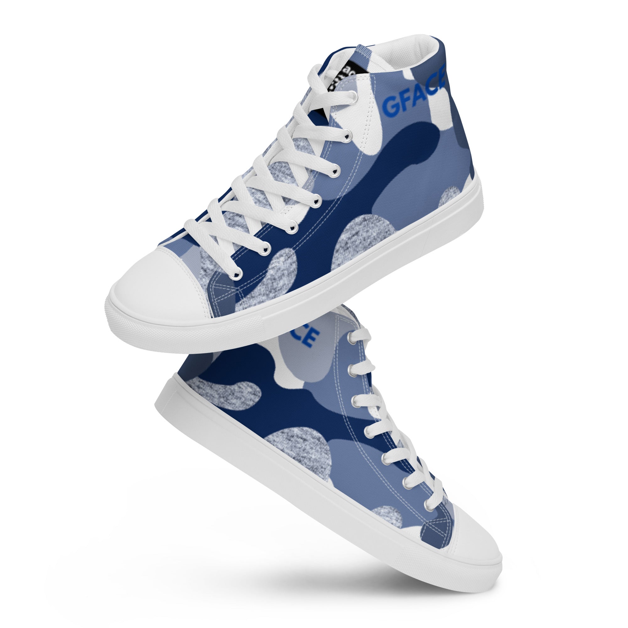 Women’s high top canvas shoes Blue Camo Gface Swag