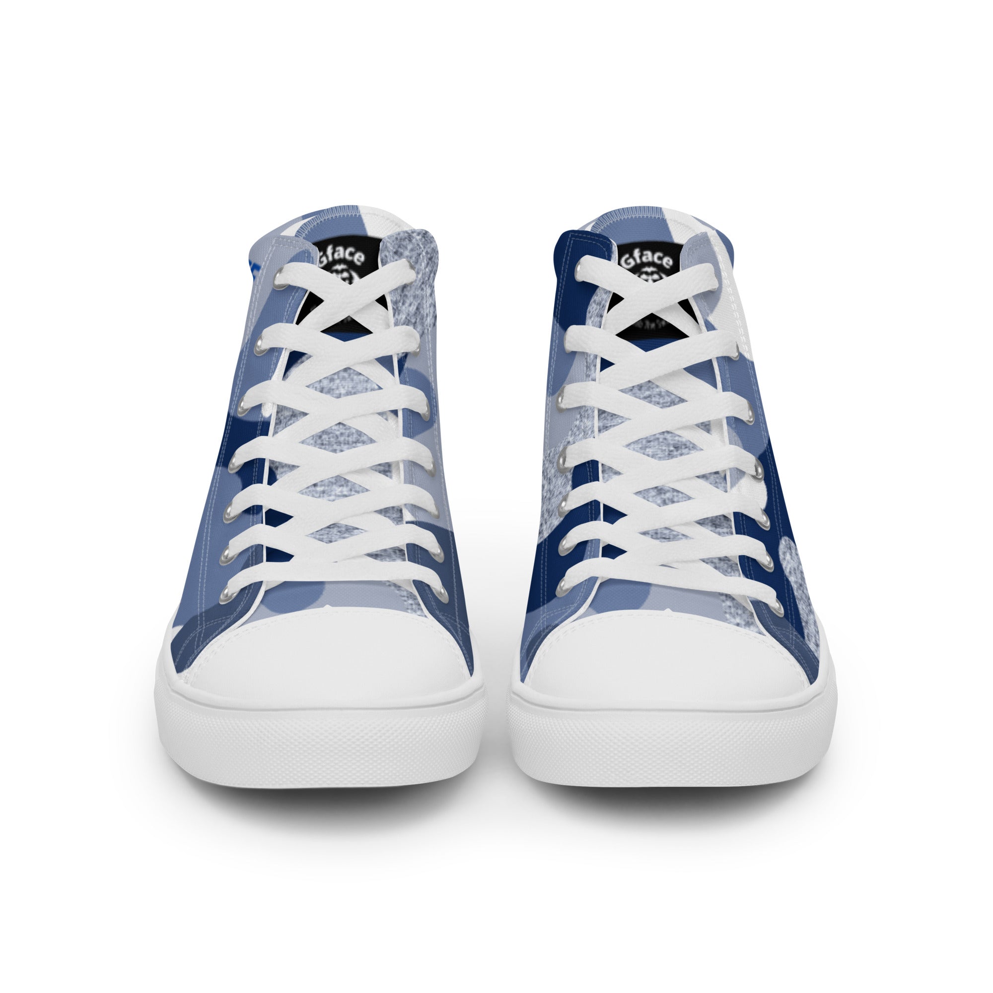 Women’s high top canvas shoes Blue Camo Gface Swag