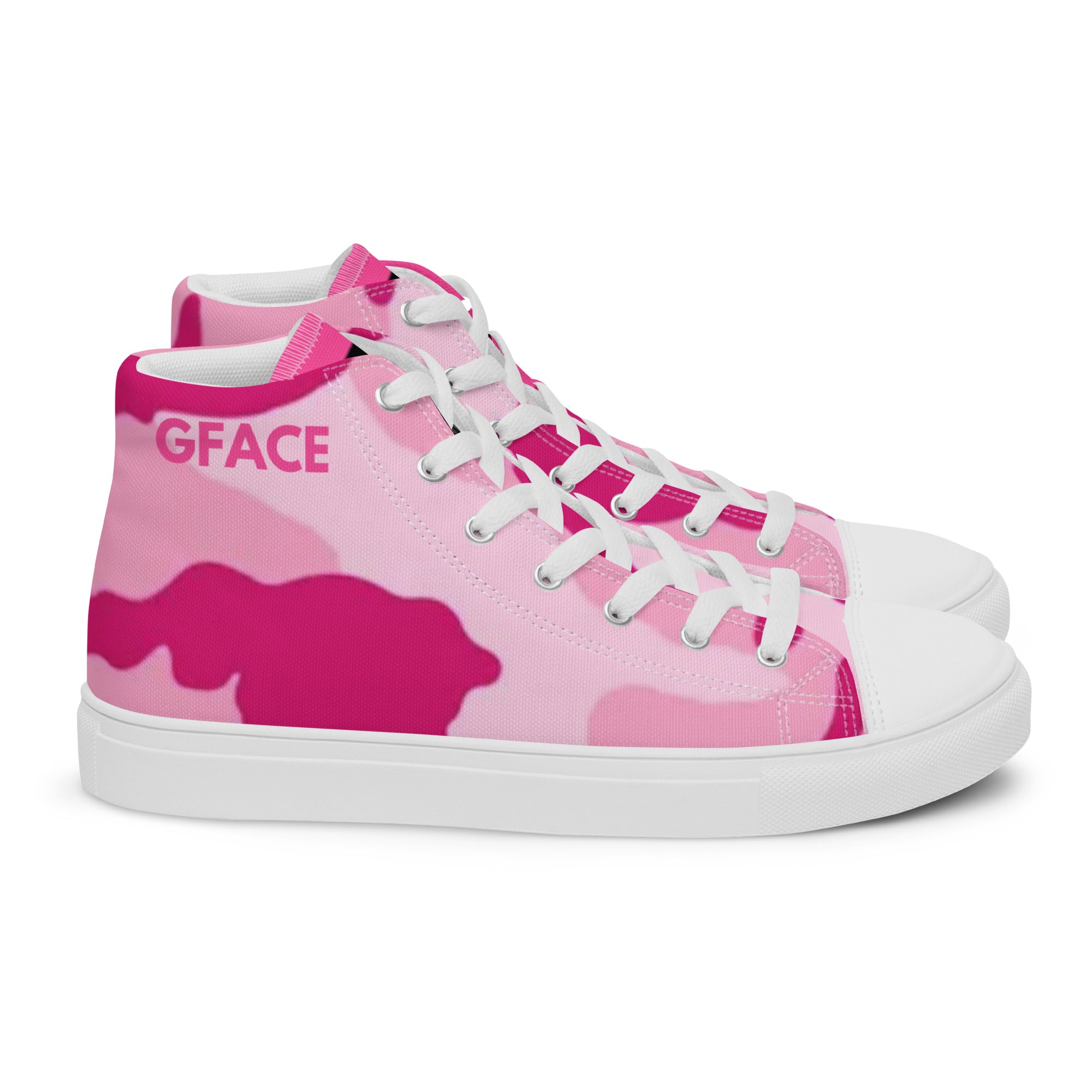 Women’s high top canvas shoes Pink Camo Gface Swag