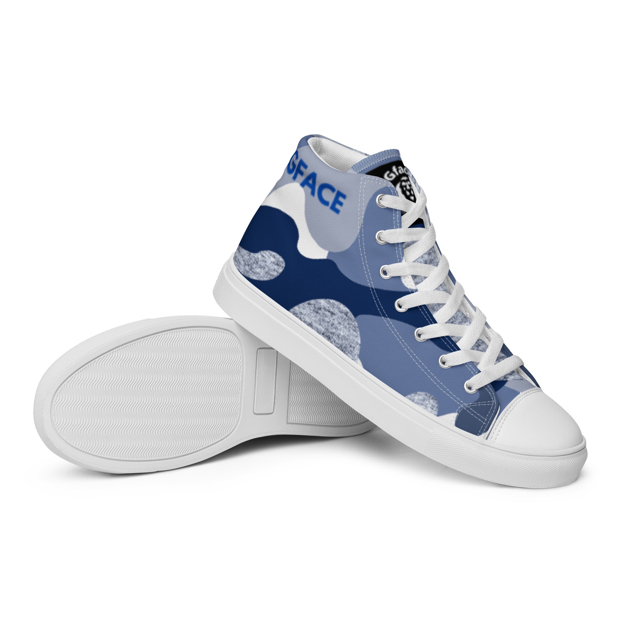 Women’s high top canvas shoes Blue Camo Gface Swag