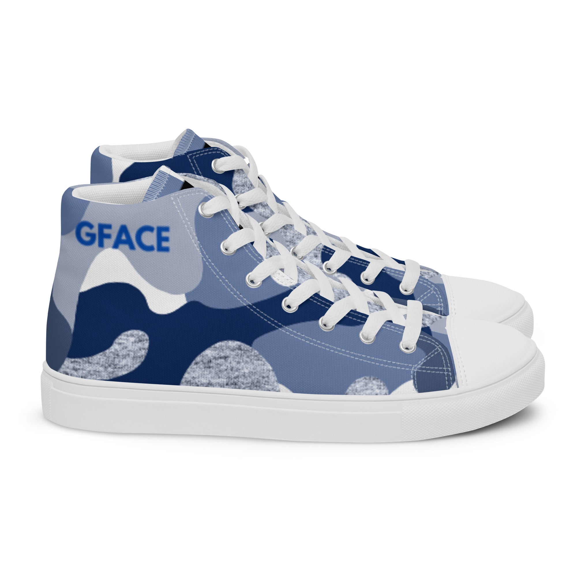 Women’s high top canvas shoes Blue Camo Gface Swag