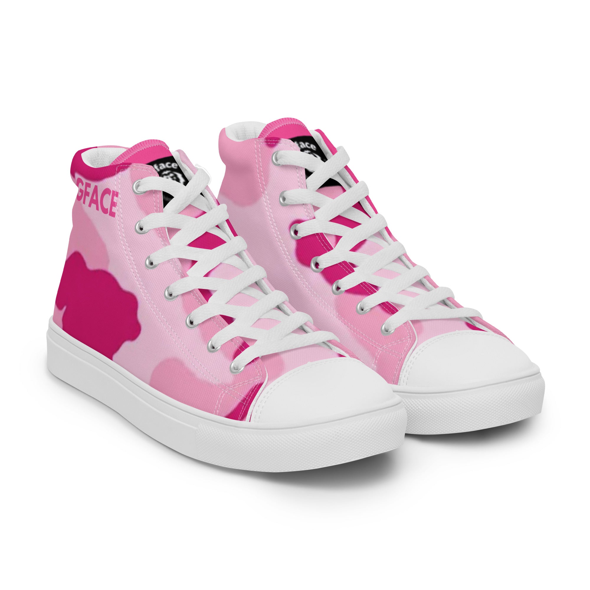 Women’s high top canvas shoes Pink Camo Gface Swag